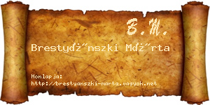 Brestyánszki Márta névjegykártya